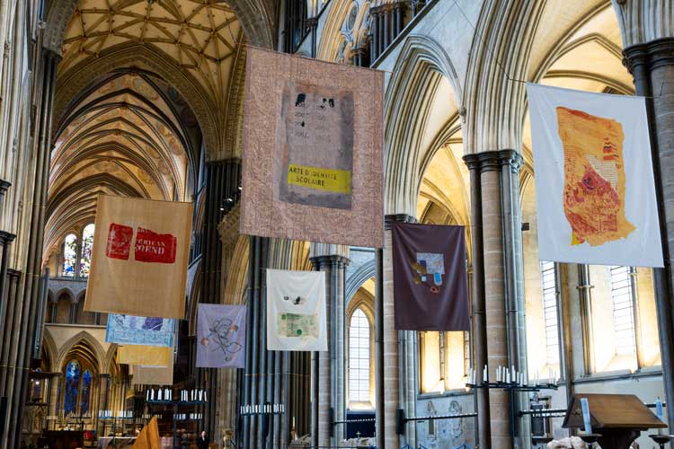 Shezad Dawood: Leviathan, installation view, Salisbury Cathedral, 28 November 2023 – 3 February 2024. Photo: Finnbarr Webster.