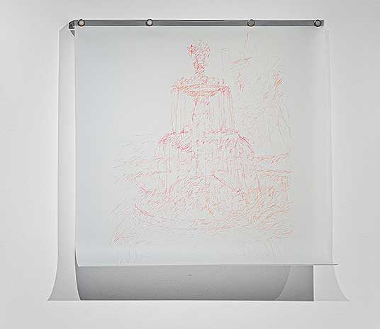 Avram Finkelstein, People’s Fountain, 2022, installation view, Drawing as Practice, National Academy of Design, New York, 2023. Photo: © Etienne Frossard. Courtesy of National Academy of Design.