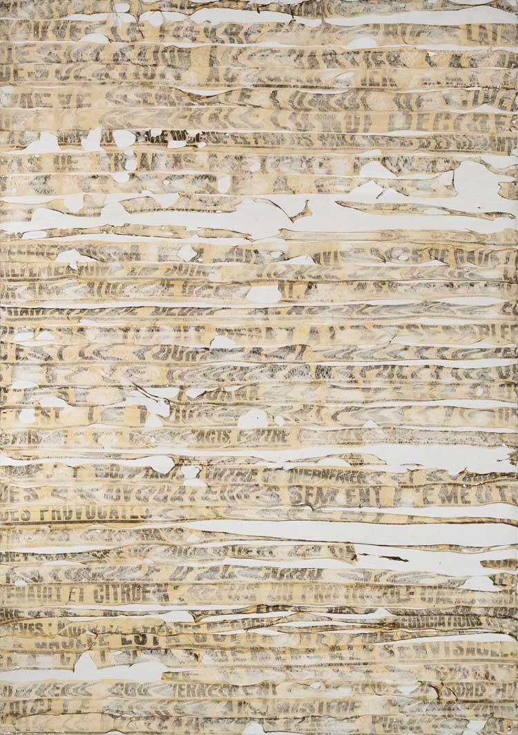 Gil Joseph Wolman. Untitled (Nouvelle grève générale), 1968. Mixed media on canvas. Photo: Fabrice Gousset.