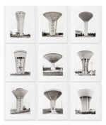 Bernd and Hilla Becher. Water Towers, 1972-2012. Silver-gelatin prints, each 40 x 30 cm, overall 172 x 142.24 cm. © Estate of Bernd and Hilla Becher, represented by Max Becher.