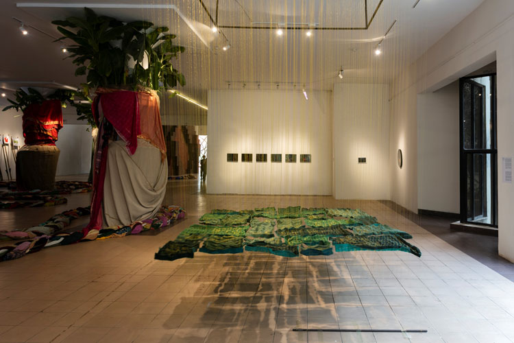 Ashfika Rahman, বেহুলা আজকাল (Behula These Days) (2022–23). Community-led photography and textile installation. Commissioned by Samdani Art Foundation.