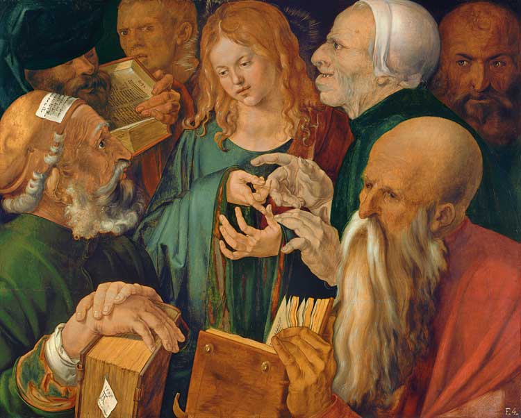 Albrecht Dürer. Christ among the Doctors, 1506. Oil on panel, 64.3 x 80.3 cm. Museo Nacional Thyssen-Bornemisza, Madrid (1934.38). © Museo Thyssen-Bornemisza, Madrid.