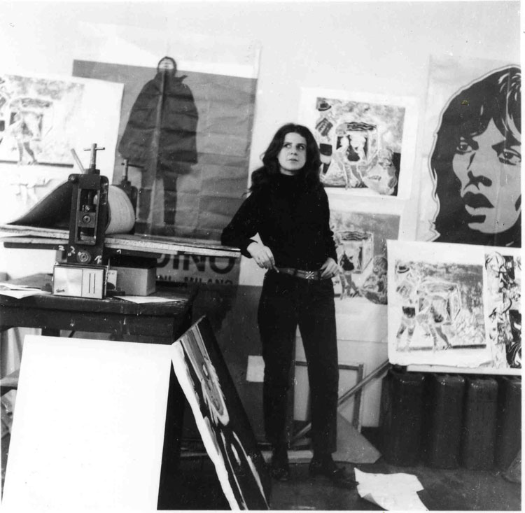 Jacqueline de Jong in her studio at Cité Prost, 1968.