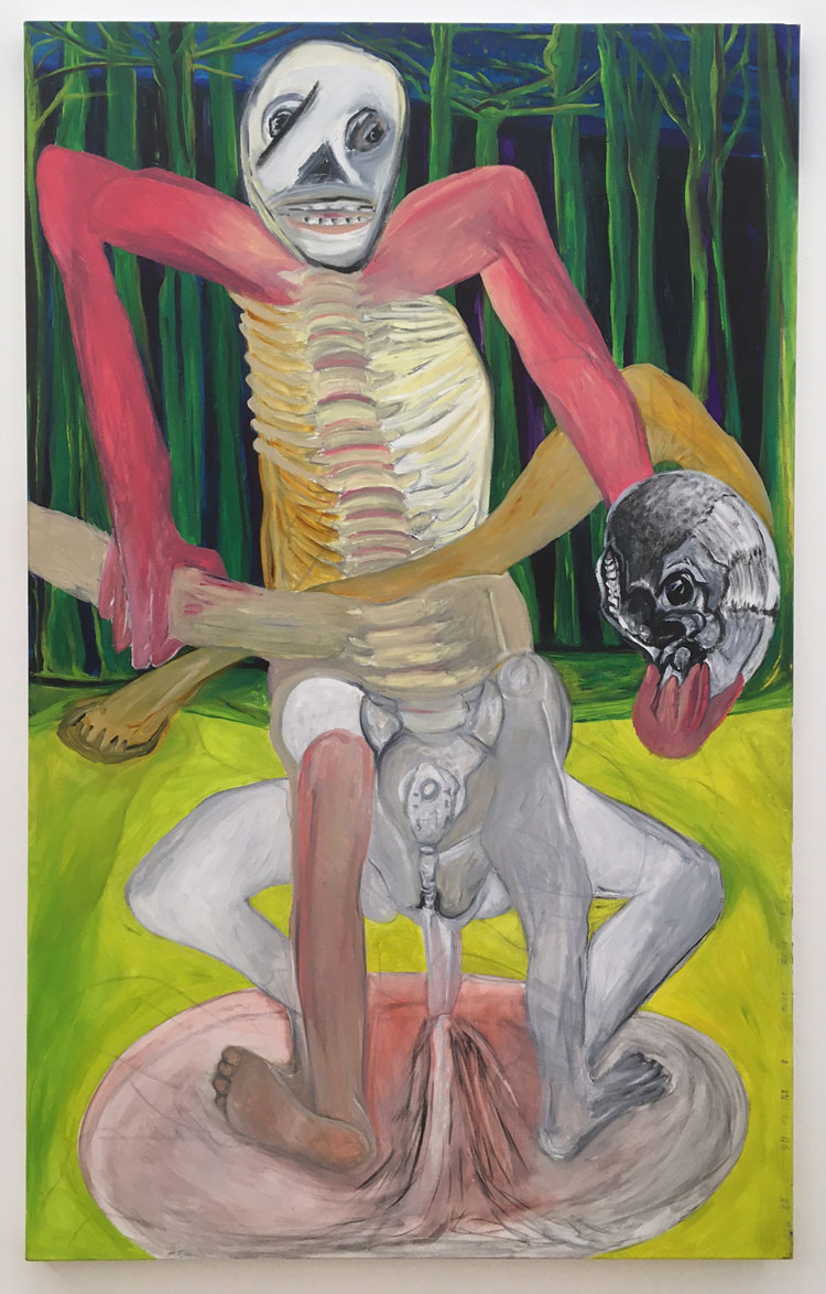 Jacqueline de Jong. Peeing Hamlet, 2012. Oil on canvas, 160 x 100 cm. Photo: Veronica Simpson.