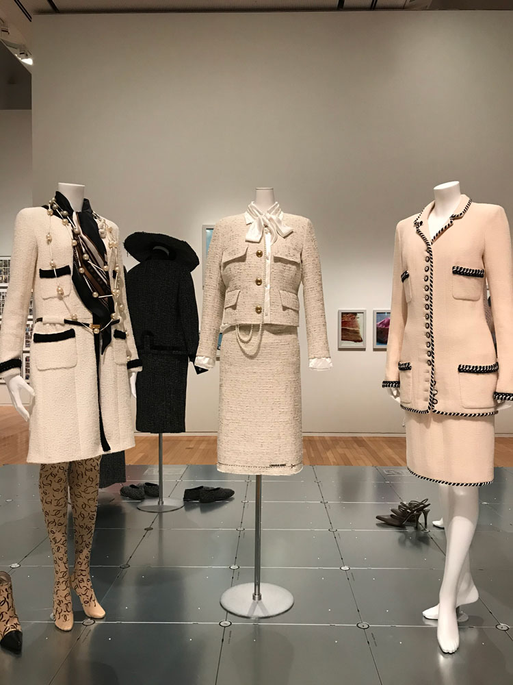 Day Ensemble, from left, Chanel / Karl Lagerfeld 2002; centre, Vetements / Demna Gvasalia, 2017; right, Chanel / Karl Lagerfeld, 1995.