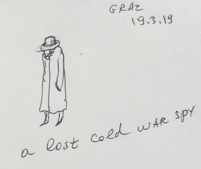 Nedko Solakov, “a lost cold war spy”, sketch, 2019. Courtesy the artist.