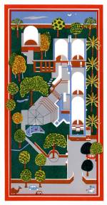 Balkrishna Doshi, Sangath Architect’s Studio (Miniature painting), Ahmedabad, 1980. © Vastushilpa Foundation, Ahmedabad.