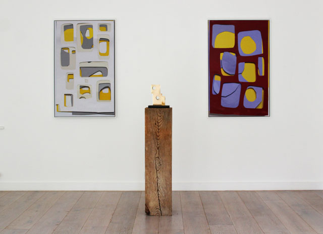 Neil Gall: The Studio – New Collages, Painting and Sculpture, installation view. Copyright the artist, courtesy the New Art Centre, Roche Court Sculpture Park.