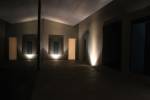 Robyn Denny: Paintings from the 1960s, night-time gallery view. Copyright the artist, courtesy the New Art Centre, Roche Court Sculpture Park.