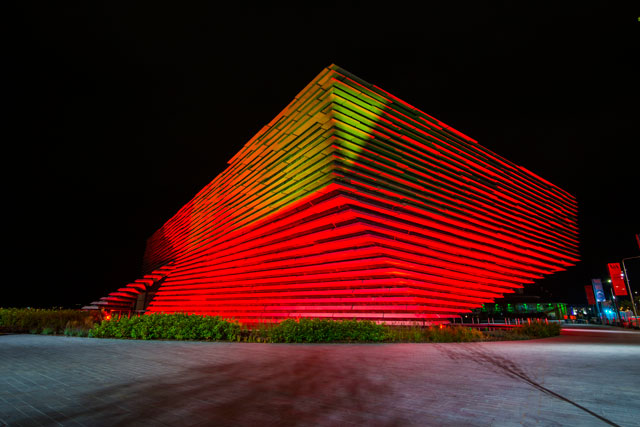 3D Festival, V&A Dundee opening with light, sound and graphics show by Biome Collective and Agency of None.