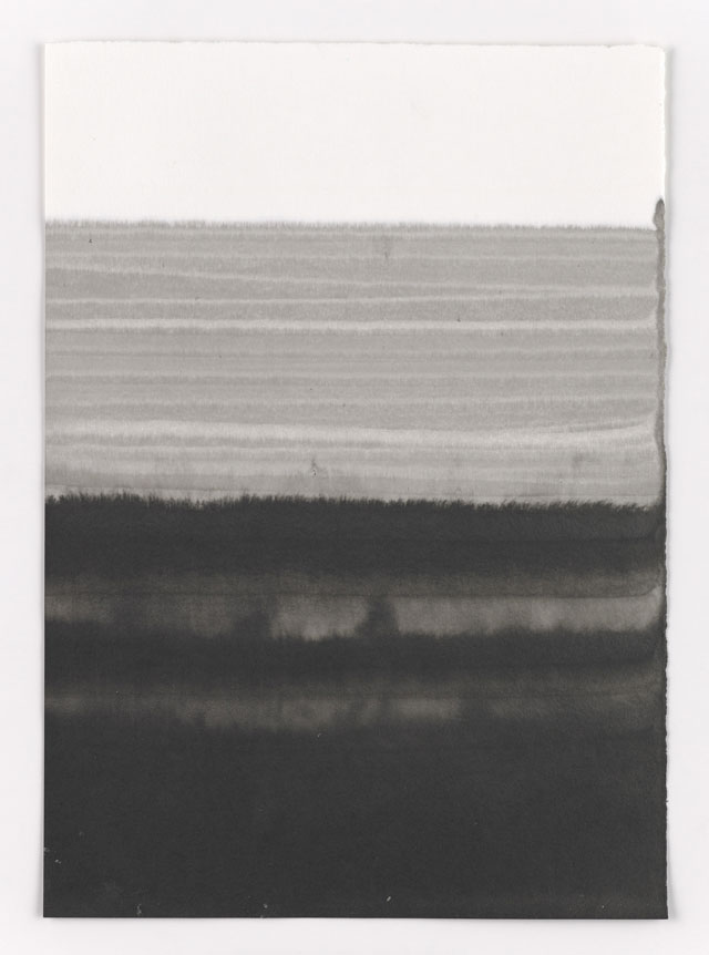 Tania Kovats. Evaporation (Black) 22, 2014. Ink, salt, water on blotting paper, framed, 42 x 30 cm (16.5 x 11.8 in). Courtesy the artist and Pippy Houldsworth Gallery, London.
