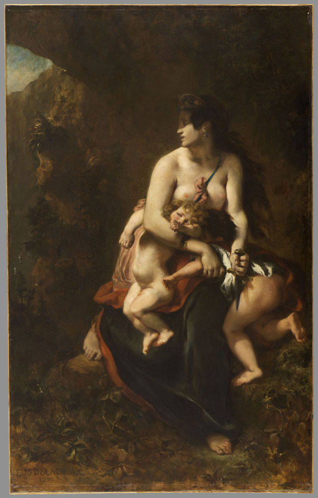 Eugène Delacroix. Medea About to Murder Her Children, 1838. Oil on canvas, 206 x 165 cm. Palais des Beaux- Arts, Lille © RMN-Grand Palais, Stéphane Maréchalle.