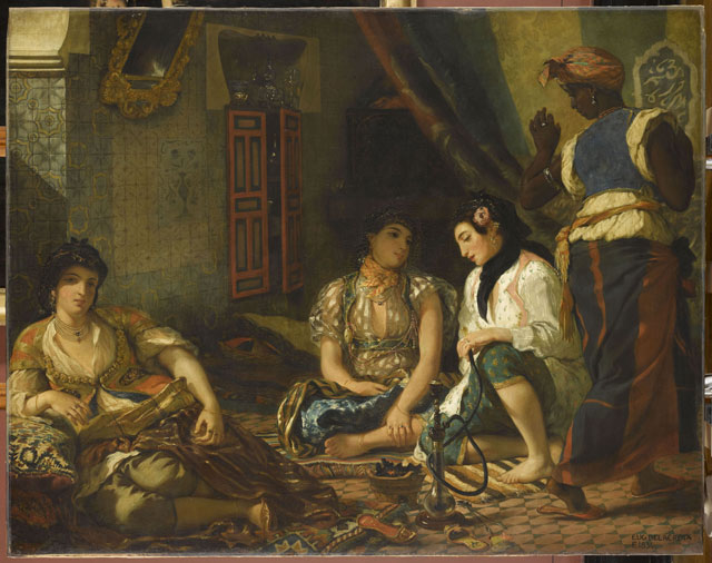 Eugène Delacroix. Women of Algiers in Their Apartment, 1833-1834. Oil on canvas, 180 x 229 cm. Musée du Louvre, Paris © RMN-Grand Palais (musée du Louvre), Franck Raux.