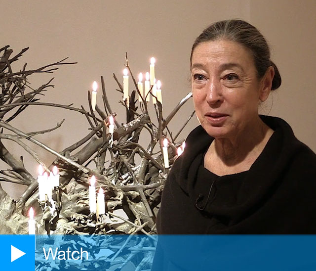 Michele Oka Doner talking to Studio International at the opening of Bringing the Fire, David Gill Gallery, London, 21 March 2018. Photograph: Martin Kennedy.