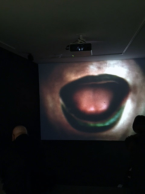 Anna Maria Maiolino. In-Out Antropofagia, 1973. Video; 8 min 14 sec. Installation view. Photograph: Jill Spalding.