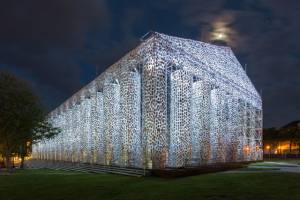 Marta Minujín. The Parthenon of Books, 2017. Steel, books and plastic sheeting, Friedrichsplatz, Kassel, documenta 14. Photograph: Roman März.