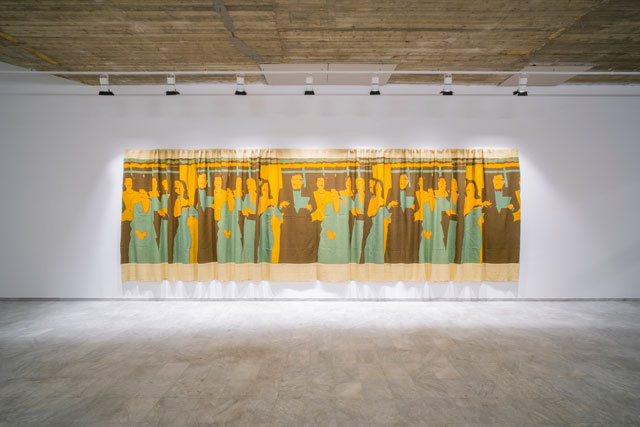 Beatriz González. Decoración de interiors (Interior decoration), 1981. Screenprint on canvas, Athens Conservatoire (Odeion), documenta 14. Photograph: Mathias Völzke.