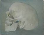 Peter Dreher. Skull, 2016. Oil on canvas, 20 x 25 cm.