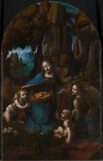 Leonardo da Vinci (1452–1519).<em> The Virgin of the Rocks</em>, about 1491/2-99 and 1506-8. Oil on poplar, thinned and cradled, 189.5 x 120 cm. © The National Gallery, London (NG 1093).