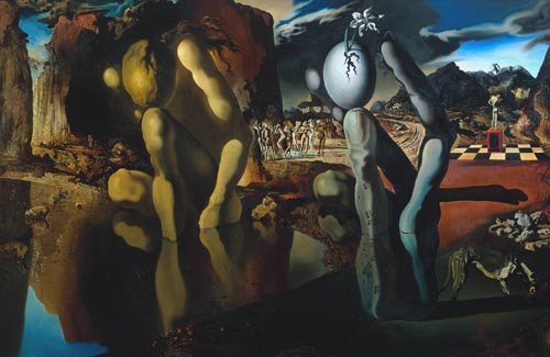 Salvador Dalí. <em>Metamorphosis of Narcissus</em>, 1937. Oil on canvas, 511 x 781 mm. The Tate Collection ã Salvador Dalí. Fundació Gala-Salvador Dali, DACS, 2007