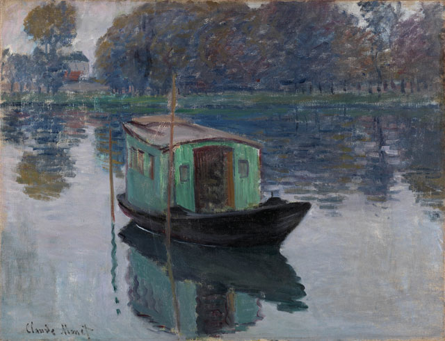 Claude Monet. Monet's studio-boat, 1874. Coll. Kröller-Müller Museum, Otterlo.