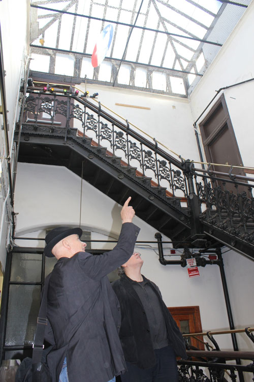 David Remfry on the staircase at the Chelsea Hotel, November 2011. Photograph: Miguel Benavides. © Studio International.