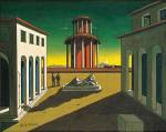 Giorgio de Chirico. Piazza d'Italia, 1961. Oil on canvas 40 x 50.5 cm. Collection of Derek Power, London.