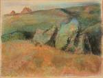 Edgar Degas. Landscape with Rocks, 1892. Pastel over monotype in oil colours on white wove paper. High Museum of Art, Atlanta, Purchase with High Museum of Art Enhancement Fund. <em>EDGAR DEGAS: The Last Landscapes</em>. By Anne Dumas, Richard Kendall, Flemming Friborg and Line Clausen Pedersen. ISBN: 1 85894 343 4. £19.95, Hardback, 128 pages, 26 x 22.5 cm (8¾ x 10¼ in), 100 colour illustrations.