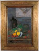 Paul Gauguin. Still Life with a Sketch after Delacroix, 1887. Oil on canvas, 40 x 30 cm. Musée d'Art moderne et contemporain de Strasbourg. © Photograph: Musées de Strasbourg, M. Bertola.