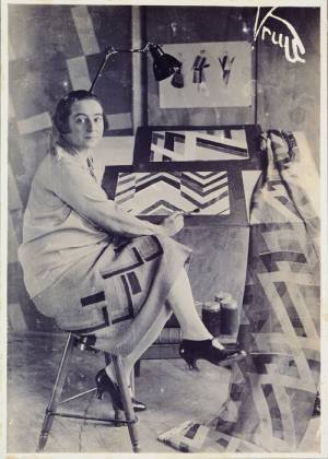 Sonia Delaunay in her studio at boulevard Malesherbes, Paris, France, 1925. Photographed by Germaine Krull. Bibliothéque Nationale de France. © L & M Services B.V. The Hague 20100623.