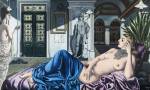 Paul Delvaux. L'éloge de la mélancolie, 1948. Oil on panel, 153 x 255 cm. © Paul Delvaux Foundation, Belgium. Courtesy of Blain|Di Donna and the Paul Delvaux Foundation, Belgium.