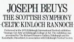Joseph Beuys.  Edinburgh International Festival,  1970.