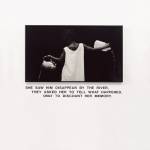 Lorna Simpson. Waterbearer, 1986. Gelatin silver print, vinyl lettering. © Lorna Simpson. Courtesy of the artist.