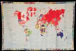 Alighiero Boetti. <i>Mappa</i>, 1971. Embroidered tapestry made in Afghanistan, 147 x 228 cm. Private collection, Photograph: Roman Maerz.