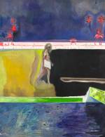 Peter Doig. Walking Figure by Pool, 2011. Oil on linen, 260 x 200 cm.