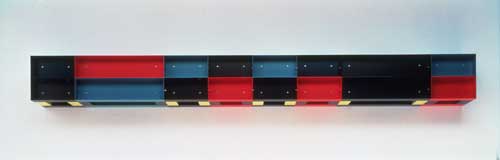 Donald Judd, <em>Untitled</em> 1985. Enamelled aluminium. 30 x 300 x 30 cm. Tate. Presented by Janet Wolfson de Botton 1996. ARTS© 2004 Judd Foundation/ Licensed by VAGA, New York/DACS, London