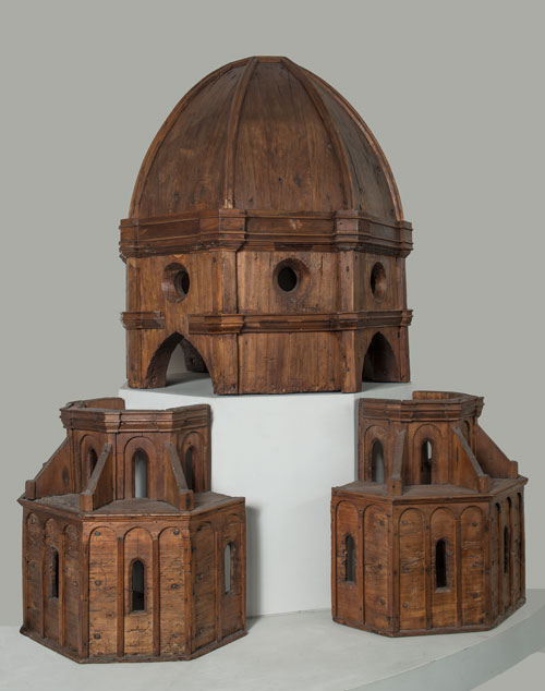 Attributed to Filippo Brunelleschi. Model for the Dome of Santa Maria del Fiore, c1420–52. Wood, dome: 100 × 70 cm (393⁄8 × 27½ in); apses: 55 × 63 × 35 cm (215⁄8 × 24¾ × 13¾ in) each. Opera di Santa Maria del Fiore. © Opera di Santa Maria del Fiore / Antonio Quattrone.