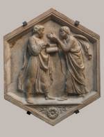 Luca della Robbia. Dialectic (Plato and Aristotle?), 1437–39. Marble, 83.5 × 69 × 13 cm (327⁄8 × 271⁄8 × 5 in). Opera di Santa Maria del Fiore. © Opera di Santa Maria del Fiore / Antonio Quattrone.