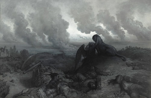 Gustave Doré. L’Enigme, 1871. Huile sur toile, 130 x 195,5 cm. Paris, musée d’Orsay. © Musée d’Orsay, Dist.RMN-Grand Palais / Patrice Schmidt.