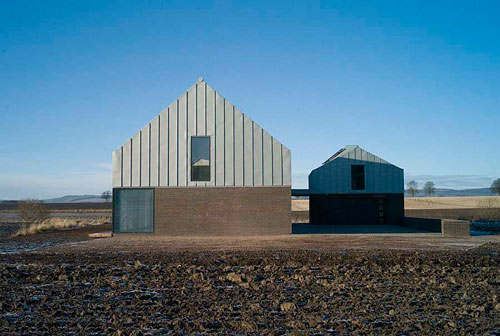 Drummond House, “The Shed”, Meigle. Material Expression. Earthen Brick and Zinc Roof.