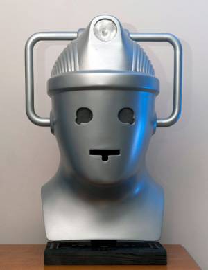 Cyberman Helmet, 1985. Courtesy Chris Balcombe. Photograph: Chris Balcombe.