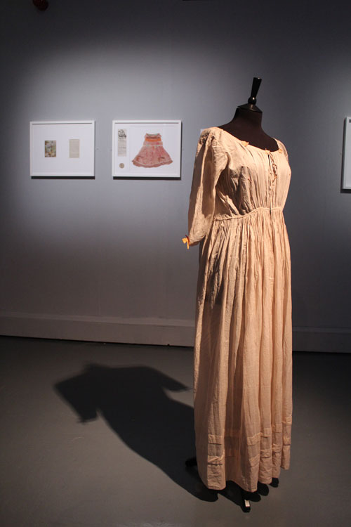 Anna Dumitriu. The Romantic Disease Dress. Installation view in The Theatrum Anatomicum, 2014, Waag Society Amsterdam. Photograph: Anna Dumitriu.