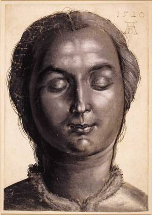 Dürer (1471-1528) <i>Head of a woman</i>, 1520c., drawing. © The British Museum