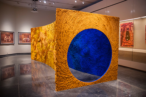 Anindita Dutta. Hourglass, 2014. 20 x 8 x 8.3 feet. Installation view (2). Photograph: Miguel Benavides.