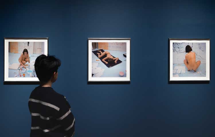 Tracey Emin, Naked Photos – Life Model Goes Mad, 1996, installation view, Tracey Emin: A Second Life, Tate Modern. © Tracey Emin. Photo © Tate (Sonal Bakrania).
