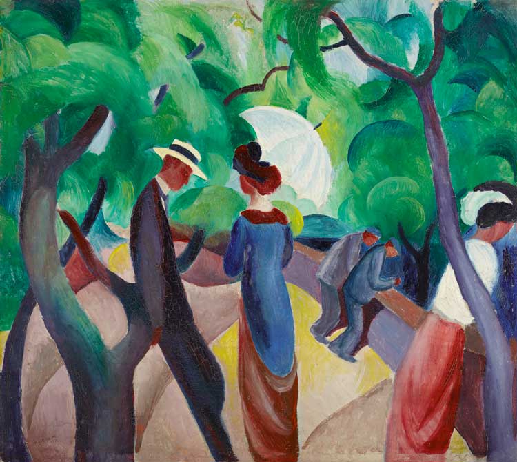 Auguste Macke. Promenade, 1913. Lenbachhaus Munich, Donation of Bernhard and Elly Koehler 1965.