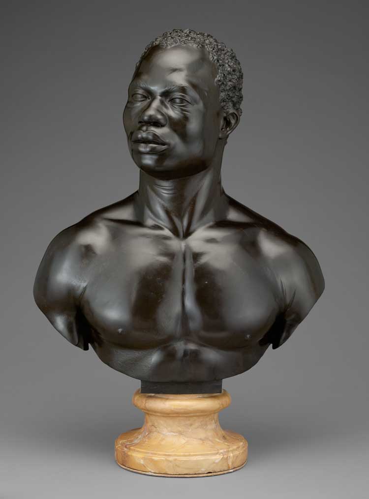 Francis Harwood, Bust of a Man, 1758. Black stone (pietra di paragone) on a yellow Siena marble socle, 69.9 x 50.2 x 26.7 cm. The J. Paul Getty Museum, Los Angeles. Digital image courtesy of Getty’s Open Content Program.