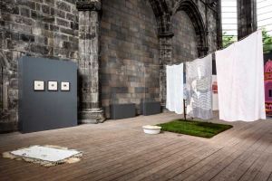 Crystal Bennes, installation view, Platform, Trinity Apse, Edinburgh Art Festival 2023. Photo: Sally Jubb.