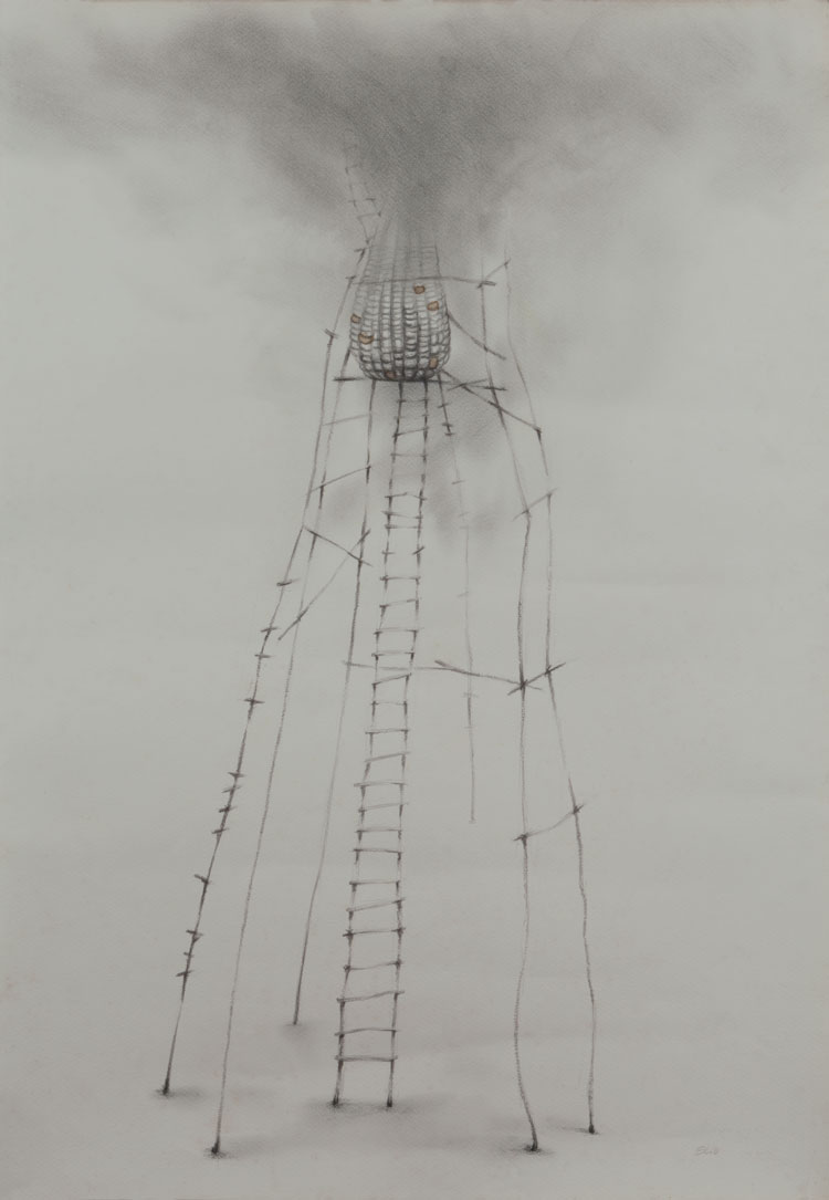 Juan Francisco Elso. Untitled from the series Tierra, maíz, vida (Earth, Corn, Life), 1982. Graphite on paper. Courtesy of Justo-Alvarez Collection, Scarsdale.