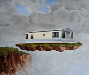 Julian Perry, Sea View Caravans, 2009. Oil on panel, 46 x 34.5 cm. Copyright and courtesy the artist.